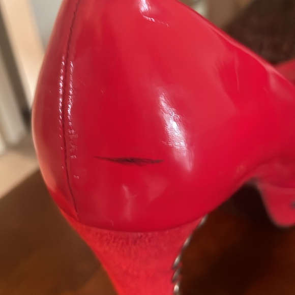 Vintage red platform studded heels - Picture 6 of 6